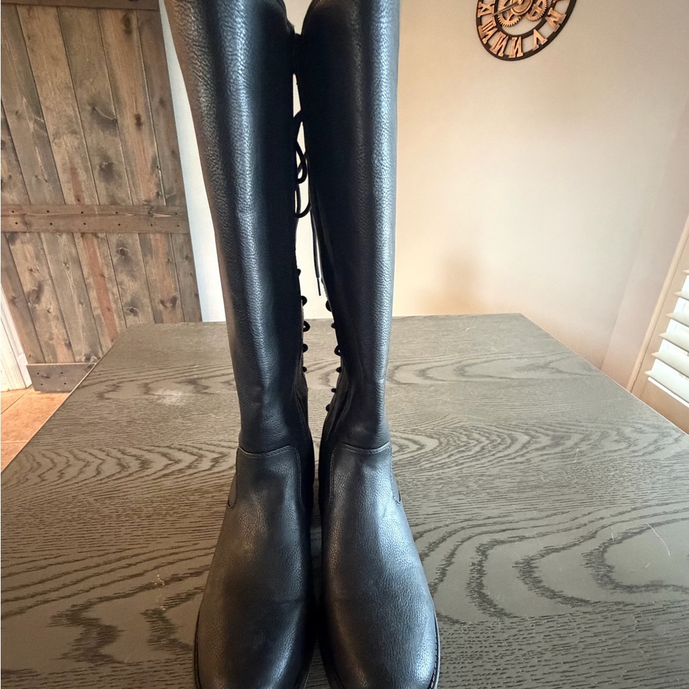 Eurosoft Women's Black Knee-High Lace-Up Boots size 8